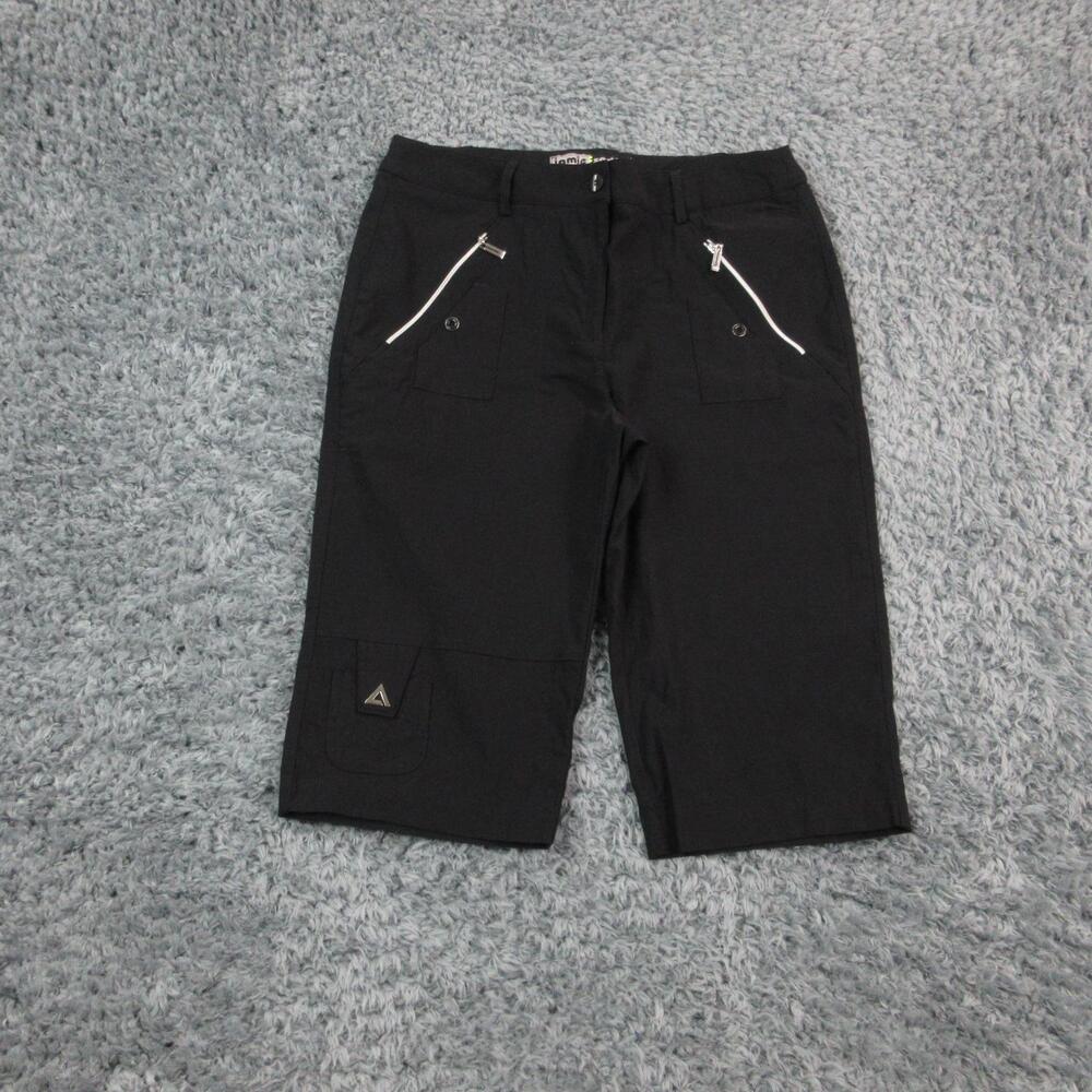 Jamie Sadock Shorts Womens 8 Black Bermuda Stretch Golf Capri Outdoor 30x13.5*